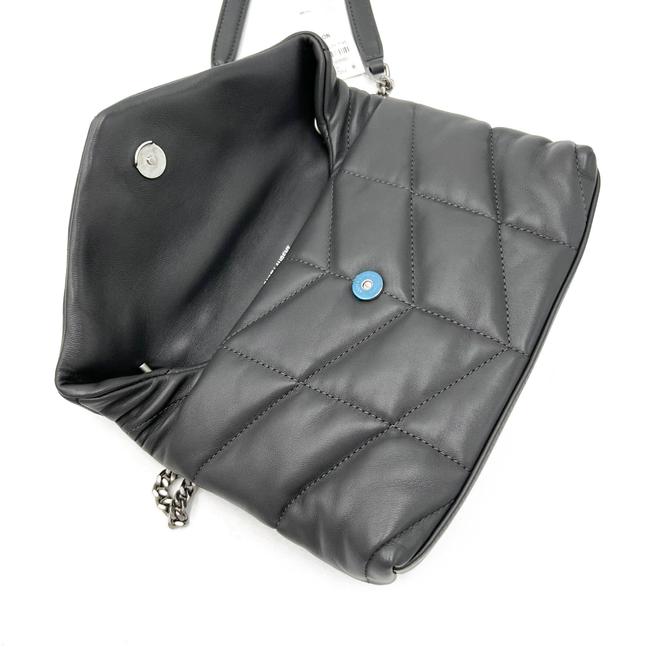 Saint Laurent Monogram Loulou Lou Mini Puffer Grey Leather Shoulder Bag