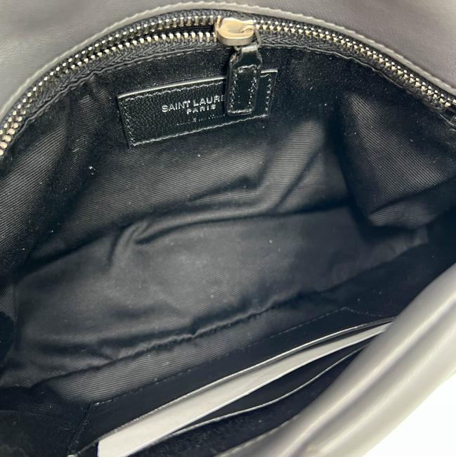 Saint Laurent Monogram Loulou Lou Mini Puffer Grey Leather Shoulder Bag