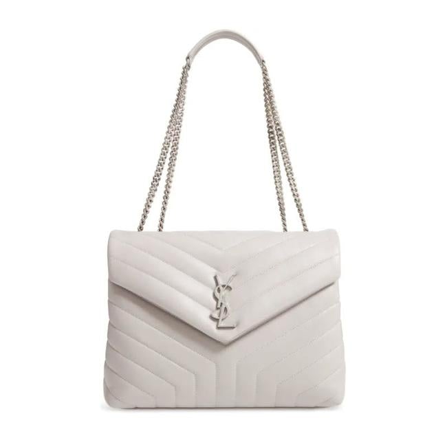 Saint Laurent Monogram Loulou Medium Matelasse Grey Leather Shoulder Bag