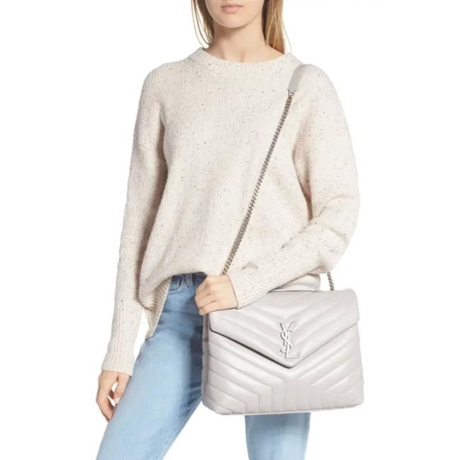 Saint Laurent Monogram Loulou Medium Matelasse Grey Leather Shoulder Bag