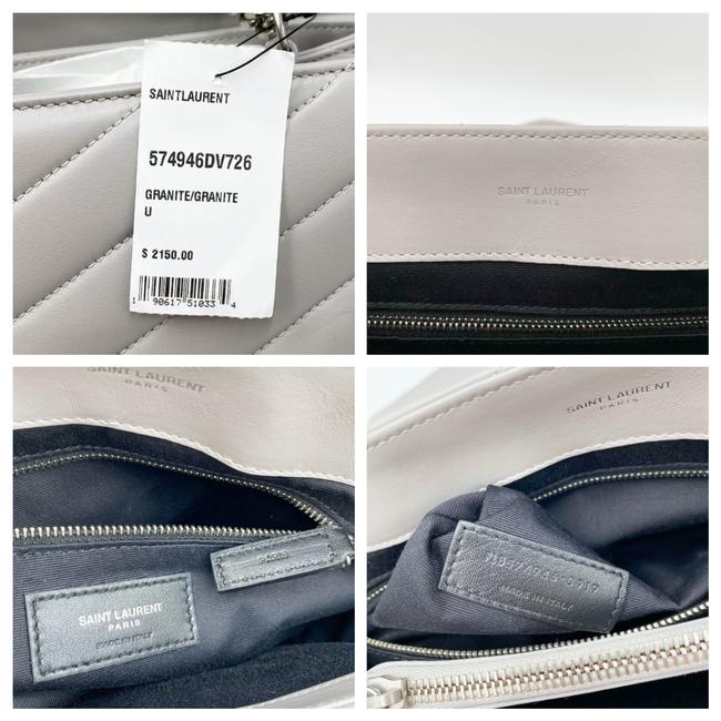 Saint Laurent Monogram Loulou Medium Matelasse Grey Leather Shoulder Bag
