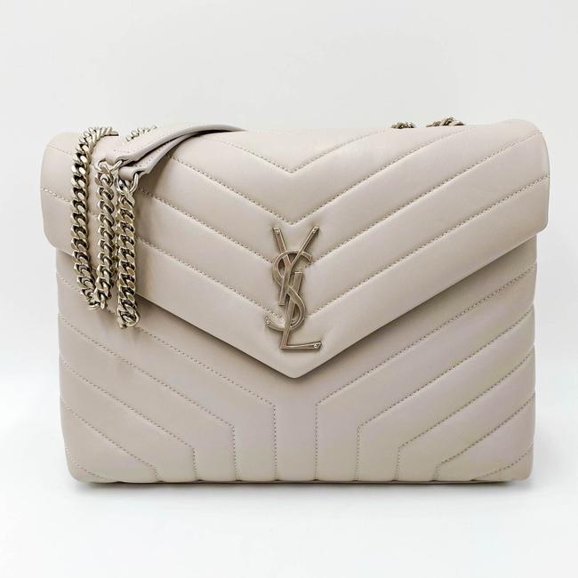 Saint Laurent Monogram Loulou Medium Matelasse Grey Leather Shoulder Bag