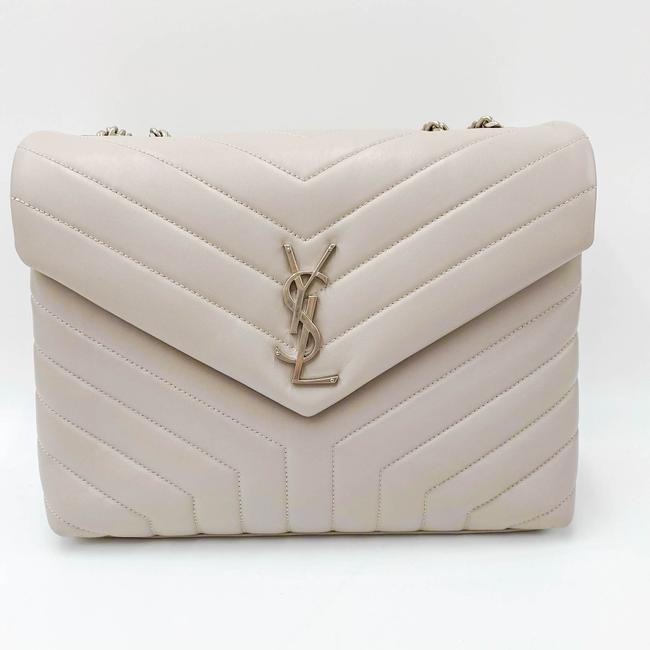 Saint Laurent Monogram Loulou Medium Matelasse Grey Leather Shoulder Bag
