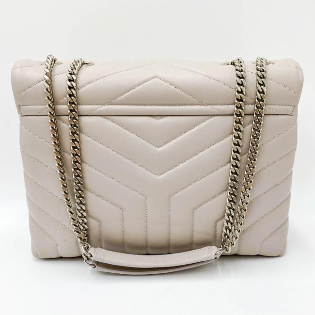 Saint Laurent Monogram Loulou Medium Matelasse Grey Leather Shoulder Bag