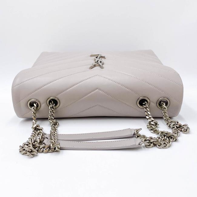 Saint Laurent Monogram Loulou Medium Matelasse Grey Leather Shoulder Bag