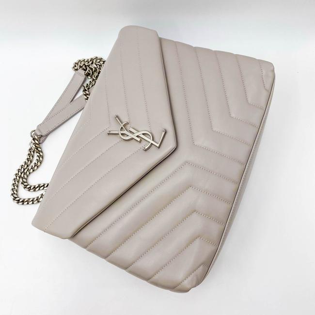 Saint Laurent Monogram Loulou Medium Matelasse Grey Leather Shoulder Bag
