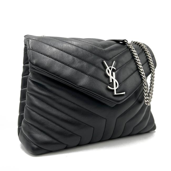 Saint Laurent Monogram Loulou Medium Quilted Black Leather Shoulder Bag