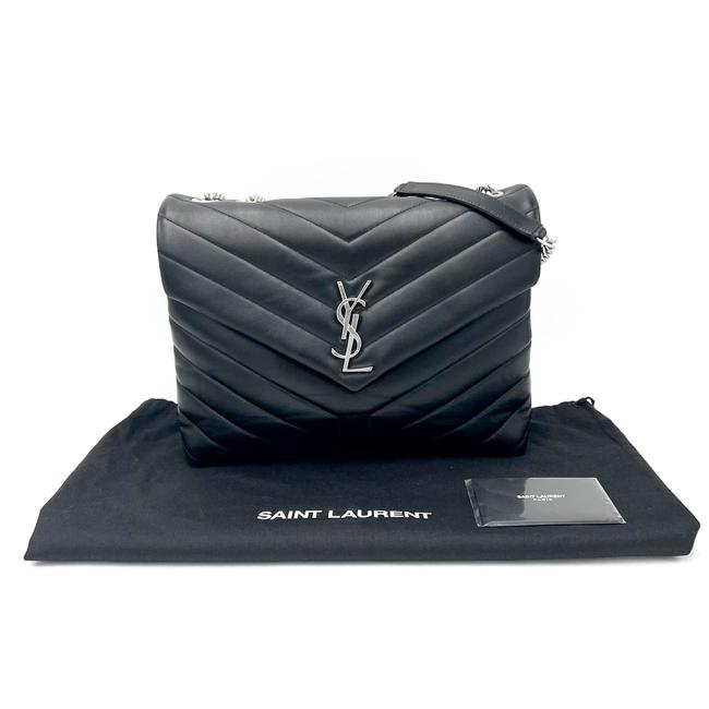 Saint Laurent Monogram Loulou Medium Quilted Leather Black Shoulder Bag