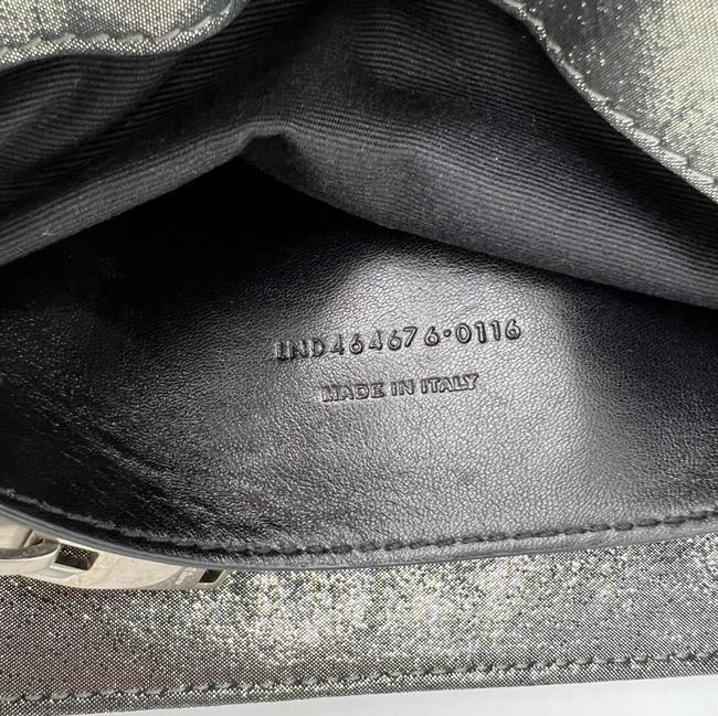 Saint Laurent Monogram Loulou Metallic Calfskin Monogram Small Chain Grey Leather Cross Body Bag