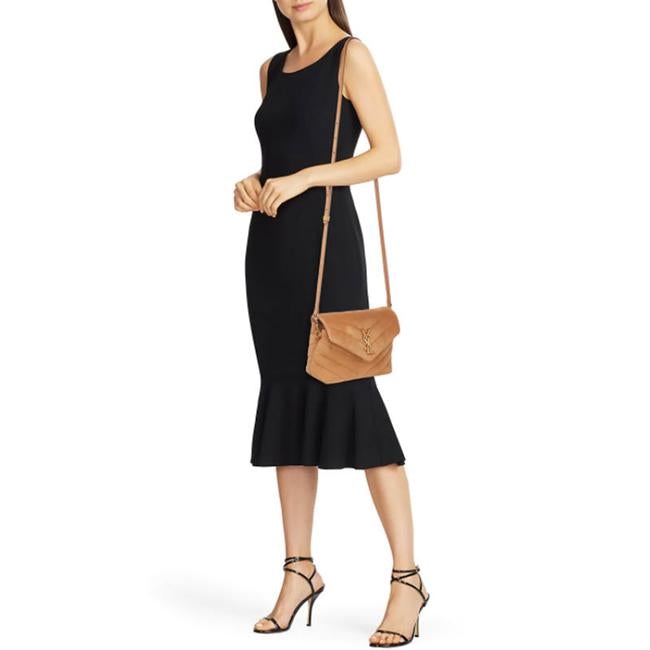 Saint Laurent Monogram Loulou Monogram Toy Quilted Brown Suede Leather Cross Body Bag