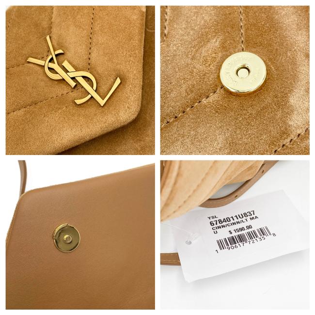 Saint Laurent Monogram Loulou Monogram Toy Quilted Brown Suede Leather Cross Body Bag