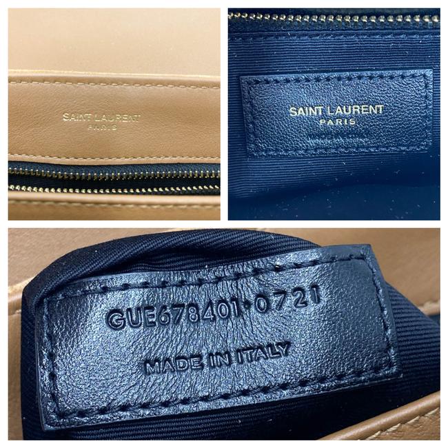 Saint Laurent Monogram Loulou Monogram Toy Quilted Brown Suede Leather Cross Body Bag