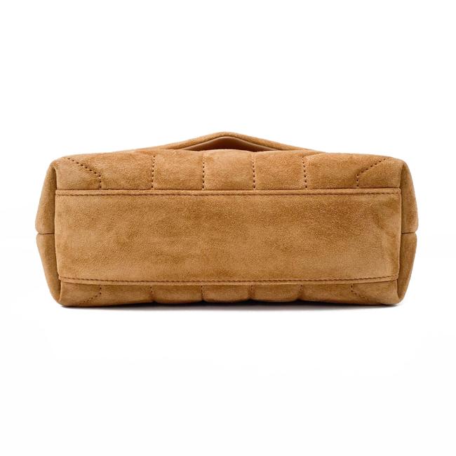 Saint Laurent Monogram Loulou Monogram Toy Quilted Brown Suede Leather Cross Body Bag
