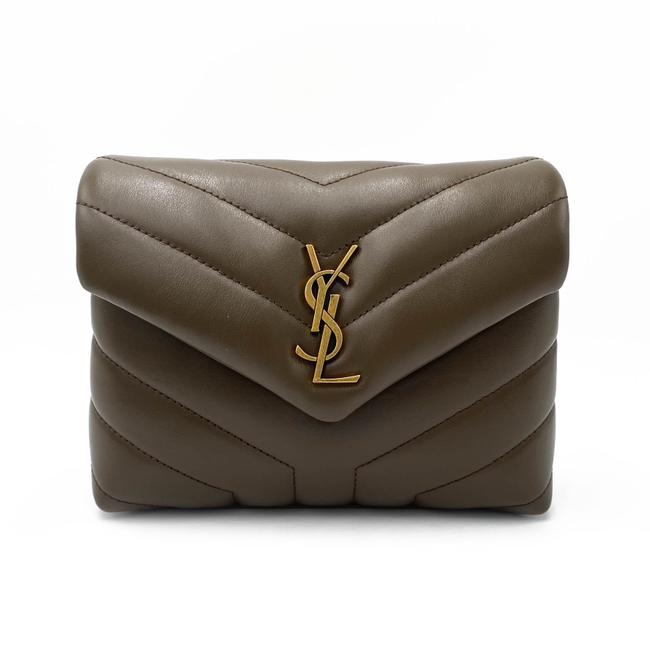 Saint Laurent Monogram Loulou Monogram Toy Soil Brown Leather Cross Body Bag