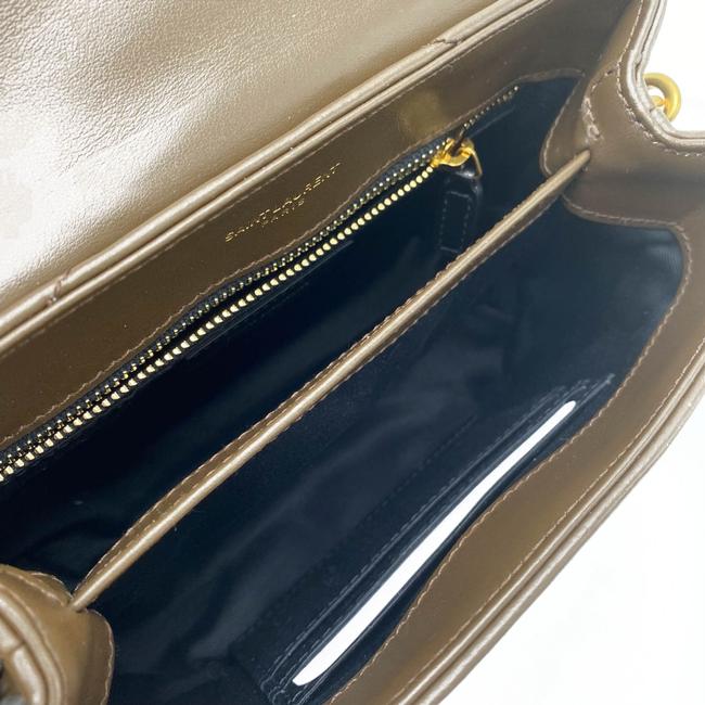 Saint Laurent Monogram Loulou Monogram Toy Soil Brown Leather Cross Body Bag