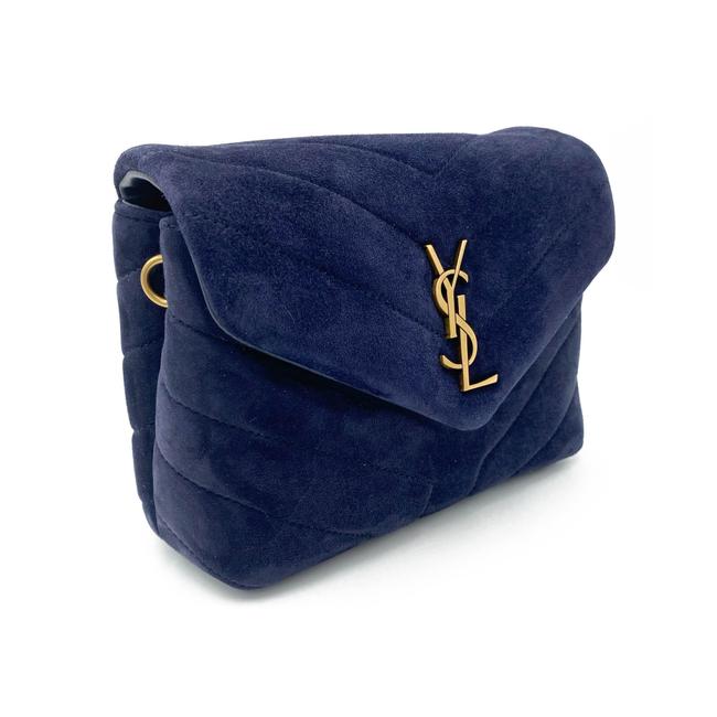 Saint Laurent Monogram Loulou Navy 2021 Blue Suede Leather Cross Body Bag