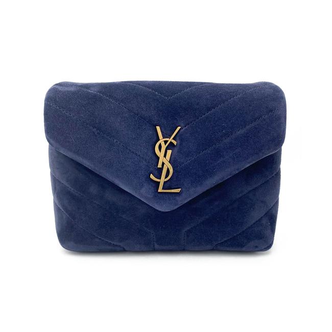 Saint Laurent Monogram Loulou Navy 2021 Blue Suede Leather Cross Body Bag