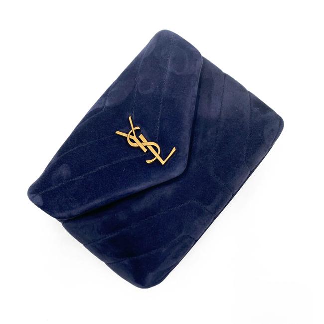 Saint Laurent Monogram Loulou Navy 2021 Blue Suede Leather Cross Body Bag