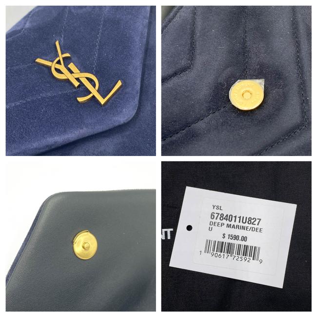 Saint Laurent Monogram Loulou Navy 2021 Blue Suede Leather Cross Body Bag