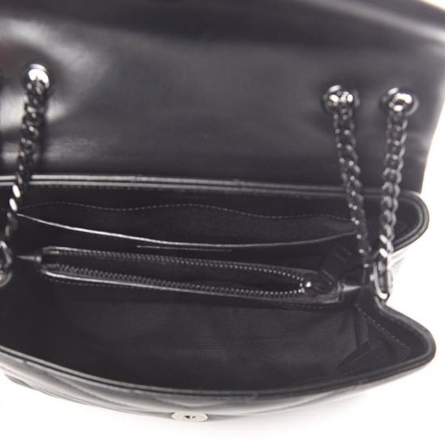 Saint Laurent Monogram Loulou Noir Calfskin Y Quilted Monogram Small Chain Satchel Black Leather Tote