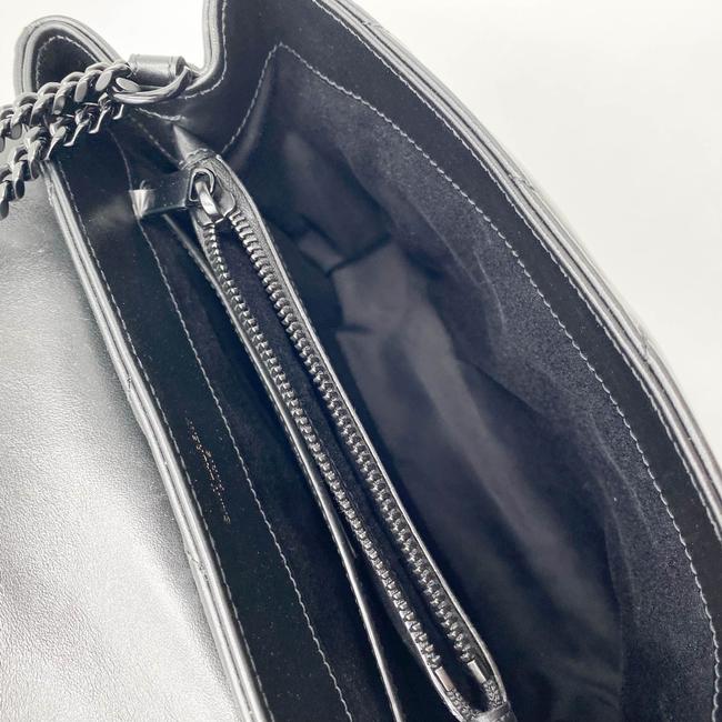 Saint Laurent Monogram Loulou Noir Calfskin Y Quilted Monogram Small Chain Satchel Black Leather Tote