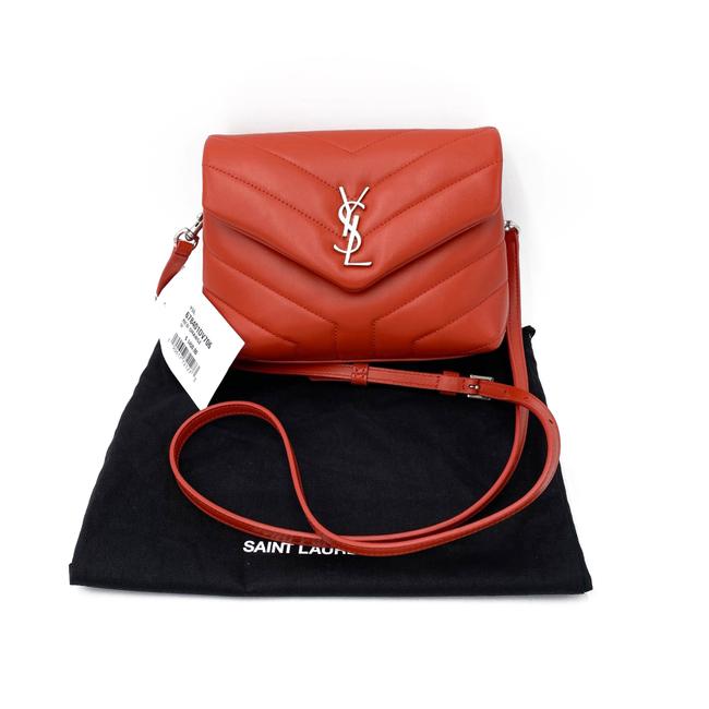Saint Laurent Monogram Loulou Orange Leather Cross Body Bag