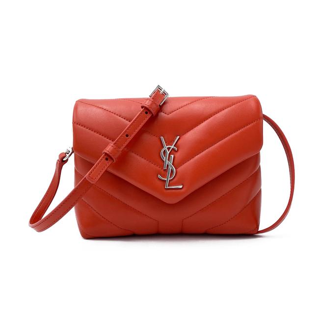 Saint Laurent Monogram Loulou Orange Leather Cross Body Bag