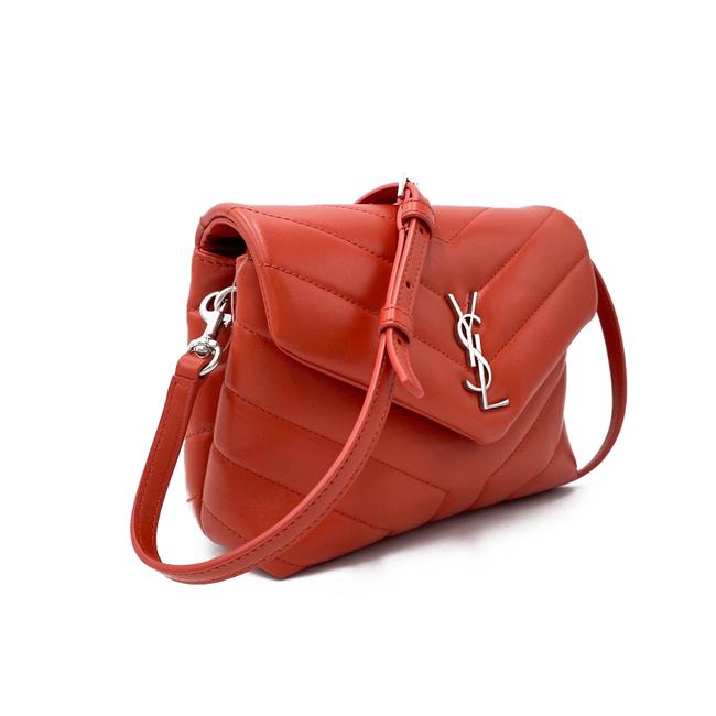 Saint Laurent Monogram Loulou Orange Leather Cross Body Bag