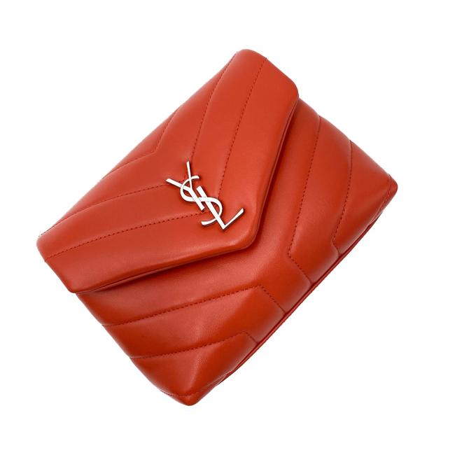 Saint Laurent Monogram Loulou Orange Leather Cross Body Bag