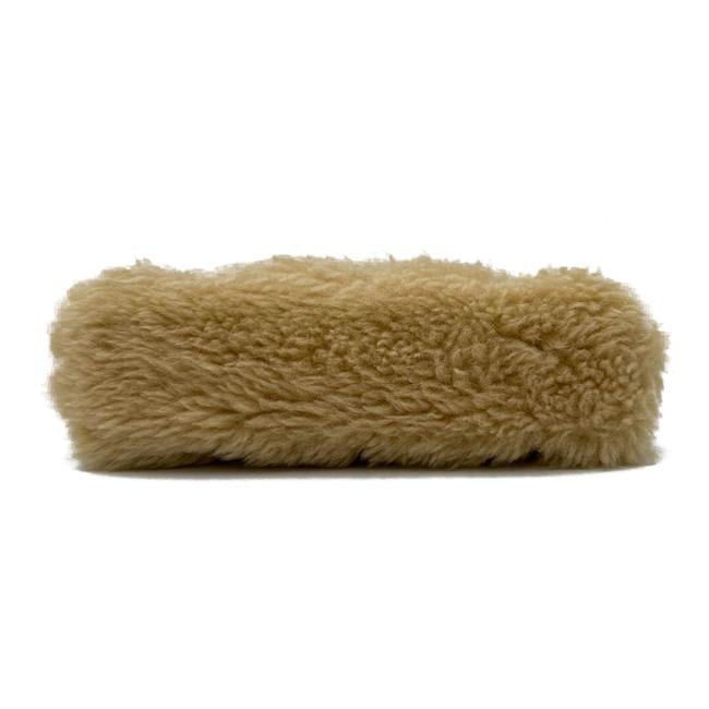 Saint Laurent Monogram Loulou Puffer Small Quilted Pouch Beige Shearling Wool Clutch