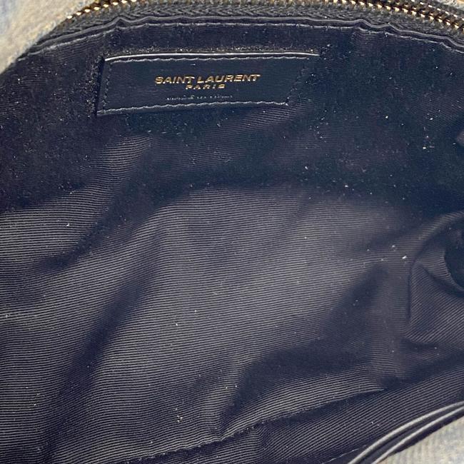 Saint Laurent Monogram Loulou Quilted Mini Puffer Monogram Chain Satchel Rodeo Blue Denim Shoulder Bag