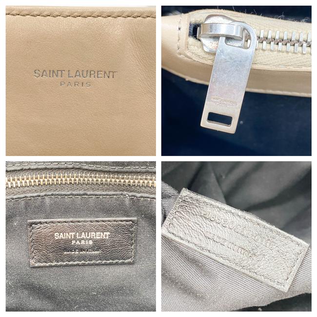 Saint Laurent Monogram Loulou Quilted Monogram Large Shopper Nude Powder Beige Calfskin Leather Tote