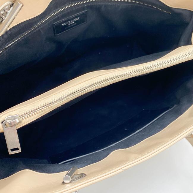 Saint Laurent Monogram Loulou Quilted Monogram Large Shopper Nude Powder Beige Calfskin Leather Tote