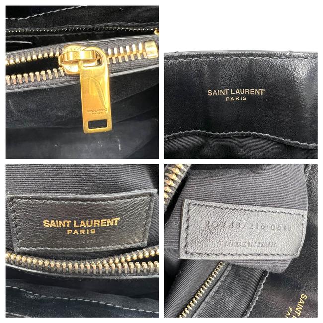 Saint Laurent Monogram Loulou Quilted Monogram Medium Chain Satchel Black Calfskin Leather Shoulder Bag