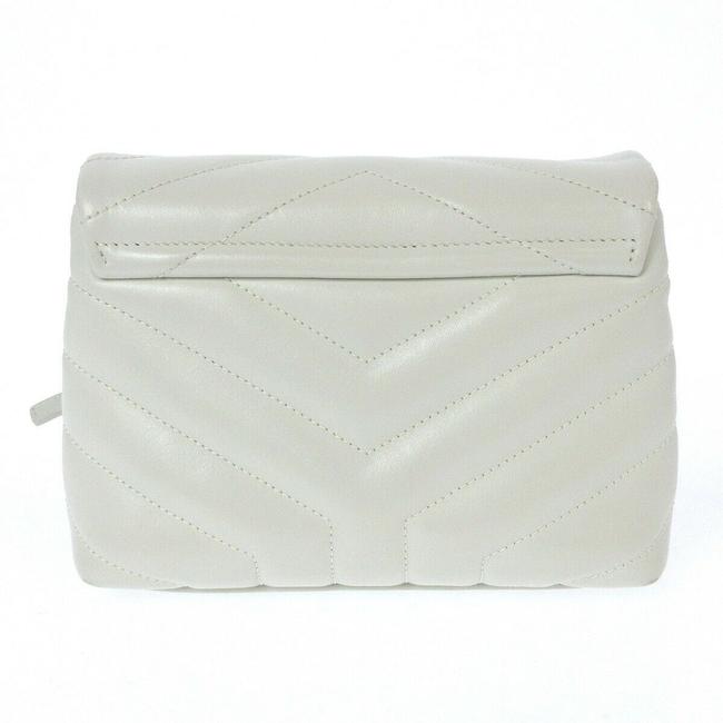 Saint Laurent Monogram Loulou Quilted Monogram Small Chain White Calfskin Leather Shoulder Bag