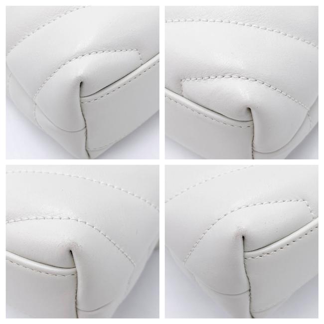 Saint Laurent Monogram Loulou Quilted Monogram Small Chain White Calfskin Leather Shoulder Bag
