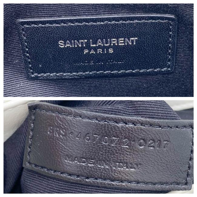 Saint Laurent Monogram Loulou Quilted Monogram Small Chain White Calfskin Leather Shoulder Bag