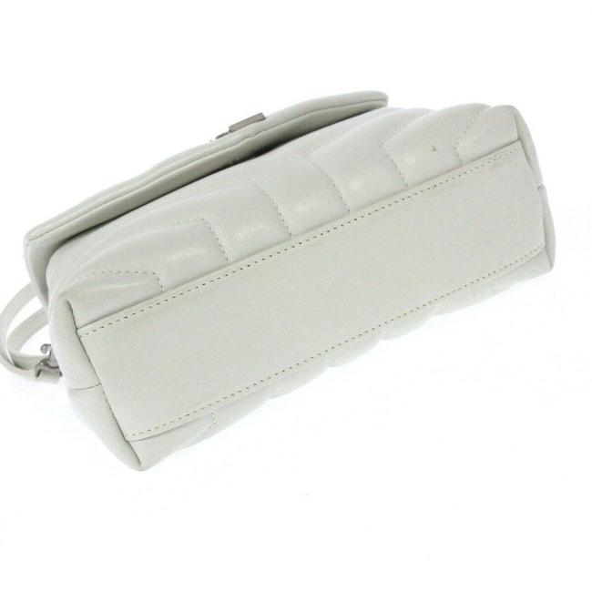 Saint Laurent Monogram Loulou Quilted Monogram Small Chain White Calfskin Leather Shoulder Bag