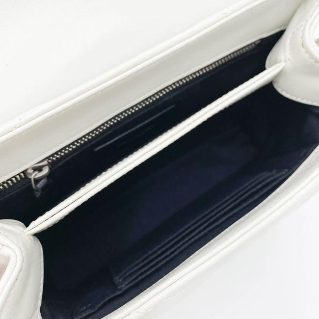 Saint Laurent Monogram Loulou Quilted Monogram Small Chain White Calfskin Leather Shoulder Bag