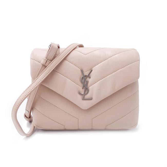 Saint Laurent Monogram Loulou Quilted Monogram Tender Pink Calfskin Leather Cross Body Bag