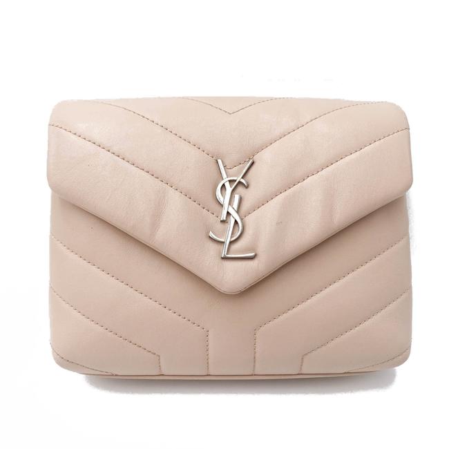 Saint Laurent Monogram Loulou Quilted Monogram Tender Pink Calfskin Leather Cross Body Bag