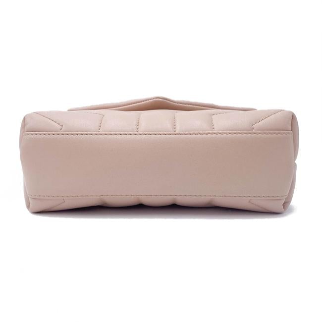 Saint Laurent Monogram Loulou Quilted Monogram Tender Pink Calfskin Leather Cross Body Bag