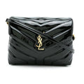 Saint Laurent Monogram Loulou Quilted Monogram Toy Black Patent Leather Cross Body Bag