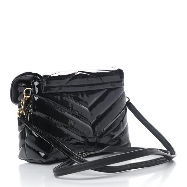 Saint Laurent Monogram Loulou Quilted Monogram Toy Black Patent Leather Cross Body Bag
