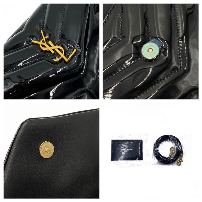 Saint Laurent Monogram Loulou Quilted Monogram Toy Black Patent Leather Cross Body Bag