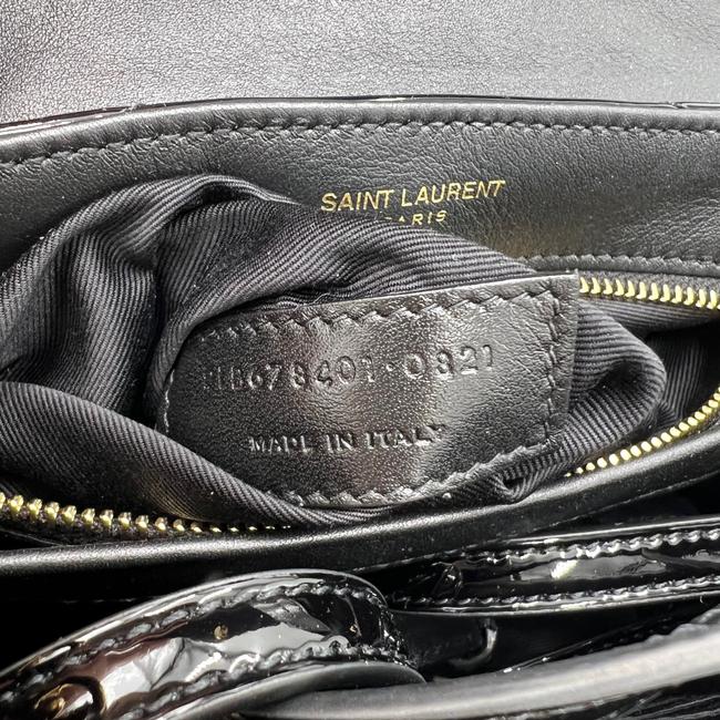 Saint Laurent Monogram Loulou Quilted Monogram Toy Black Patent Leather Cross Body Bag