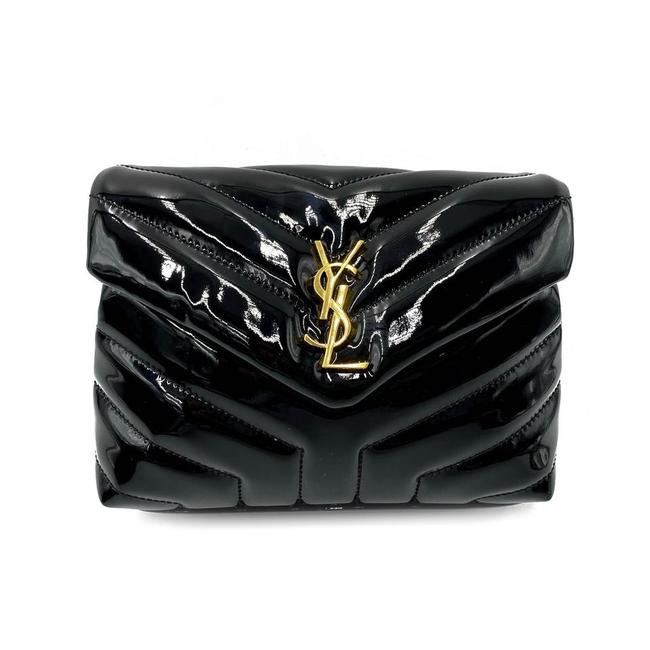 Saint Laurent Monogram Loulou Quilted Monogram Toy Black Patent Leather Cross Body Bag