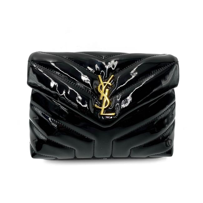 Saint Laurent Monogram Loulou Quilted Monogram Toy Black Patent Leather Cross Body Bag