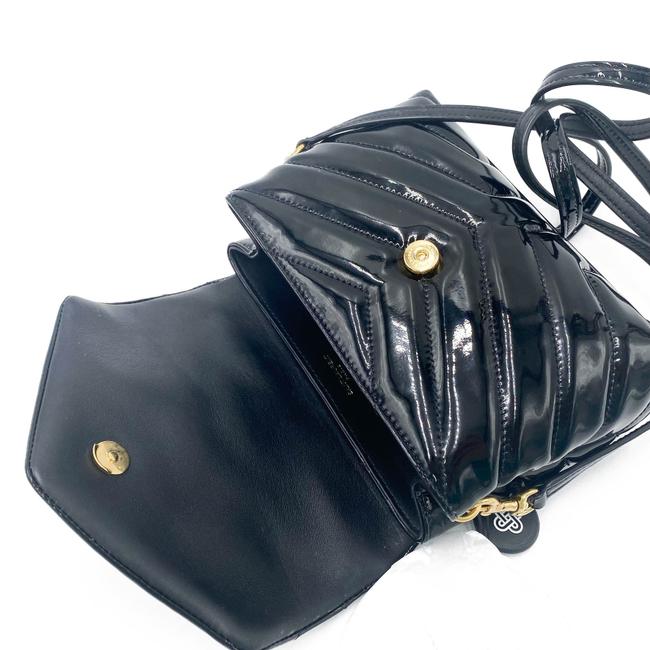 Saint Laurent Monogram Loulou Quilted Monogram Toy Black Patent Leather Cross Body Bag