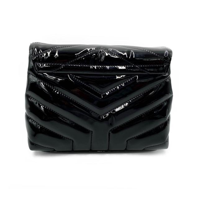 Saint Laurent Monogram Loulou Quilted Monogram Toy Black Patent Leather Cross Body Bag